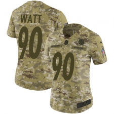 Women's Nike Pittsburgh Steelers #90 T. J. Watt Limited Camo 2018 Salute to Service NFL Jersey
