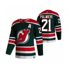 Men's New Jersey Devils #21 Kyle Palmieri Green 2020-21 Reverse Retro Alternate Hockey Jersey