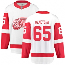 Youth Detroit Red Wings #65 Danny DeKeyser Fanatics Branded White Away Breakaway NHL Jersey
