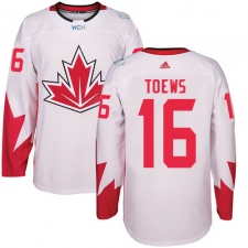 Youth Adidas Team Canada #16 Jonathan Toews Authentic White Home 2016 World Cup Ice Hockey Jersey