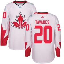 Men's Adidas Team Canada #20 John Tavares Premier White Home 2016 World Cup Ice Hockey Jersey