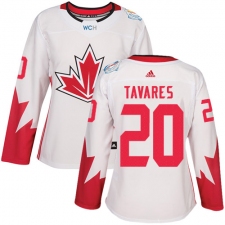 Women's Adidas Team Canada #20 John Tavares Premier White Home 2016 World Cup Hockey Jersey