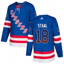 Men's Adidas New York Rangers #18 Marc Staal Authentic Royal Blue Drift Fashion NHL Jersey