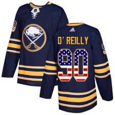Men's Adidas Buffalo Sabres #90 Ryan O'Reilly Authentic Navy Blue USA Flag Fashion NHL Jersey