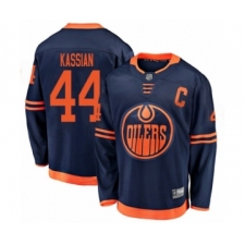 Men's Edmonton Oilers #44 Zack Kassian Authentic Navy Blue Alternate Fanatics Branded Breakaway Hockey Jersey