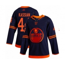 Men's Edmonton Oilers #44 Zack Kassian Authentic Navy Blue Alternate Hockey Jersey