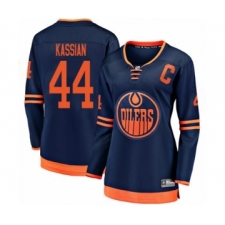 Women's Edmonton Oilers #44 Zack Kassian Authentic Navy Blue Alternate Fanatics Branded Breakaway Hockey Jersey