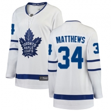 Women's Toronto Maple Leafs #34 Auston Matthews Authentic White Away Fanatics Branded Breakaway NHL Jersey