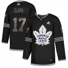 Men's Adidas Toronto Maple Leafs #17 Wendel Clark Black Authentic Classic Stitched NHL Jersey