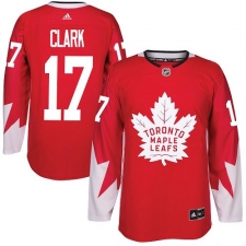 Youth Reebok Toronto Maple Leafs #17 Wendel Clark Authentic Red Alternate NHL Jersey