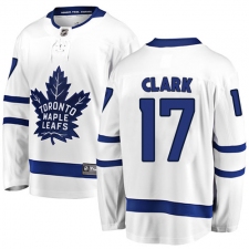Youth Toronto Maple Leafs #17 Wendel Clark Fanatics Branded White Away Breakaway NHL Jersey