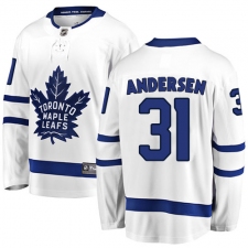 Youth Toronto Maple Leafs #31 Frederik Andersen Fanatics Branded White Away Breakaway NHL Jersey