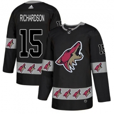 Men's Adidas Arizona Coyotes #15 Brad Richardson Authentic Black Team Logo Fashion NHL Jersey