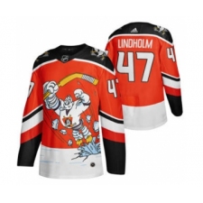 Men's Anaheim Ducks #47 Hampus Lindholm Red 2020-21 Reverse Retro Alternate Hockey Jersey