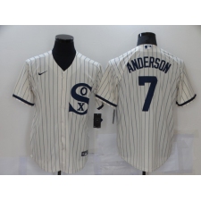 Men's Nike Chicago White Sox #7 Tim Anderson Cream Game 2021 Field of Dreams Jersey