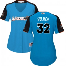 Women's Majestic Detroit Tigers #32 Michael Fulmer Authentic Blue American League 2017 MLB All-Star MLB Jersey
