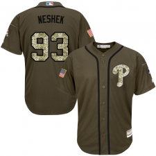 Men's Majestic Philadelphia Phillies #93 Pat Neshek Authentic Green Salute to Service MLB Jersey