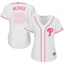 Women's Majestic Philadelphia Phillies #93 Pat Neshek Replica White Fashion Cool Base MLB Jersey