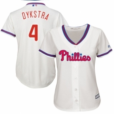 Women's Majestic Philadelphia Phillies #4 Lenny Dykstra Replica Cream Alternate Cool Base MLB Jersey