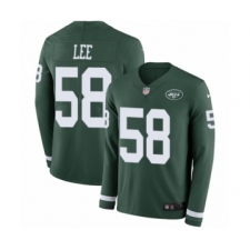 Men's Nike New York Jets #58 Darron Lee Limited Green Therma Long Sleeve NFL Jersey