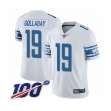 Men's Detroit Lions #19 Kenny Golladay White Vapor Untouchable Limited Player 100th Season Football Jersey
