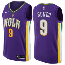 Men's Nike New Orleans Pelicans #9 Rajon Rondo Authentic Purple NBA Jersey - City Edition
