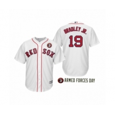 Men's  Boston Red Sox 2019 Armed Forces Day #19 Jackie Bradley Jr White Jersey