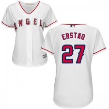 Women's Majestic Los Angeles Angels of Anaheim #27 Darin Erstad Replica White Home Cool Base MLB Jersey