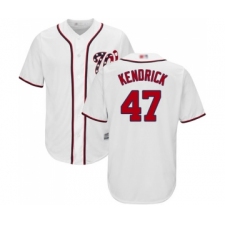 Men's Washington Nationals #47 Howie Kendrick Replica White Home Cool Base Baseball Jersey