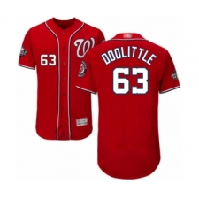 Men's Washington Nationals #63 Sean Doolittle Red Alternate Flex Base Authentic Collection 2019 World Series Bound Baseball Jersey