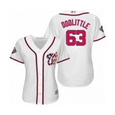 Women's Washington Nationals #63 Sean Doolittle Authentic White Home Cool Base 2019 World Series Bound Baseball Jersey