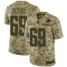 Men's Nike Detroit Lions #69 Anthony Zettel Limited Camo 2018 Salute to Service NFL Jersey