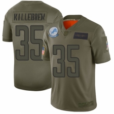 Women's Detroit Lions #35 Miles Killebrew Limited Camo 2019 Salute to Service Football Jersey