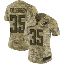 Women's Nike Detroit Lions #35 Miles Killebrew Limited Camo 2018 Salute to Service NFL Jersey
