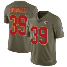 Youth Nike Kansas City Chiefs #39 Terrance Mitchell Limited Olive 2017 Salute to Service NFL Jersey