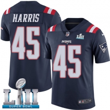 Men's Nike New England Patriots #45 David Harris Limited Navy Blue Rush Vapor Untouchable Super Bowl LII NFL Jersey