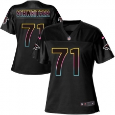 Women's Nike Atlanta Falcons #71 Wes Schweitzer Game Black Fashion NFL Jersey