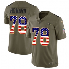 Men's Nike Baltimore Ravens #78 Austin Howard Limited Olive/USA Flag Salute to Service NFL Jersey