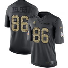 Youth Nike Cleveland Browns #86 Randall Telfer Limited Black 2016 Salute to Service NFL Jersey
