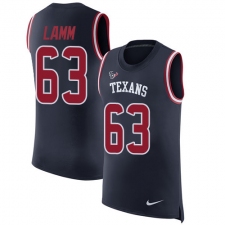 Men's Nike Houston Texans #63 Kendall Lamm Navy Blue Rush Player Name & Number Tank Top NFL Jersey