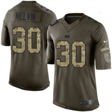 Men's Nike Indianapolis Colts #30 Rashaan Melvin Elite Green Salute to Service NFL Jersey