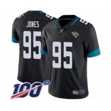 Men's Jacksonville Jaguars #95 Abry Jones Black Team Color Vapor Untouchable Limited Player 100th Season Football Jersey