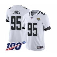 Men's Jacksonville Jaguars #95 Abry Jones White Vapor Untouchable Limited Player 100th Season Football Jersey