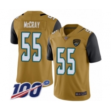 Men's Jacksonville Jaguars #55 Lerentee McCray Limited Gold Rush Vapor Untouchable 100th Season Football Jersey