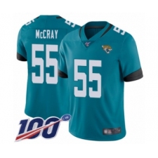 Men's Jacksonville Jaguars #55 Lerentee McCray Teal Green Alternate Vapor Untouchable Limited Player 100th Season Football Jersey