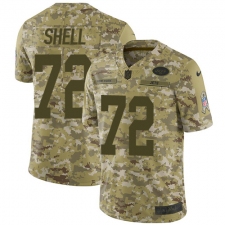 Youth Nike New York Jets #72 Brandon Shell Limited Camo 2018 Salute to Service NFL Jersey