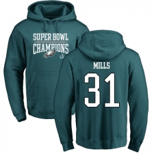 Nike Philadelphia Eagles #31 Jalen Mills Green Super Bowl LII Champions Pullover Hoodie