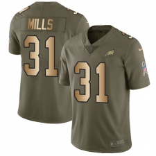Youth Nike Philadelphia Eagles #31 Jalen Mills Limited Olive/Gold 2017 Salute to Service NFL Jersey
