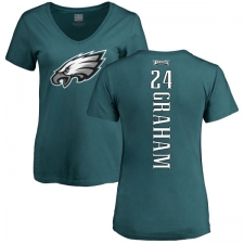 Women's Nike Philadelphia Eagles #24 Corey Graham Green Backer Slim Fit T-Shirt