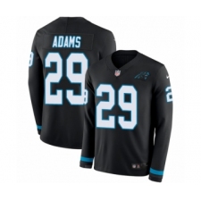 Youth Nike Carolina Panthers #29 Mike Adams Limited Black Therma Long Sleeve NFL Jersey